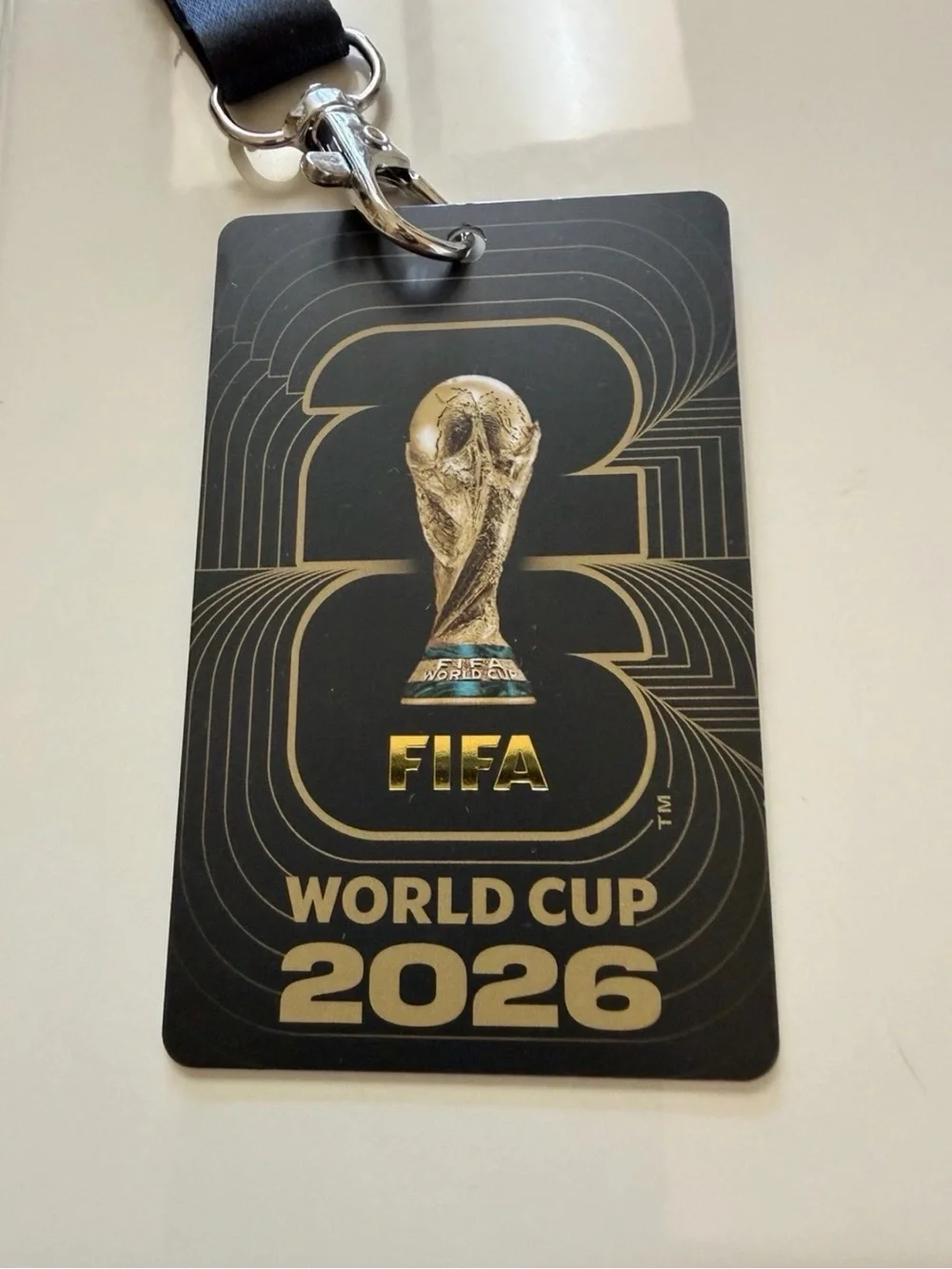 FIFA World Cup 2026 Black & Gold Lanyard Badge Holder - Picture 3 of 3